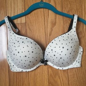 Victoria Secret Cream & Black Star Bra with Logo.
